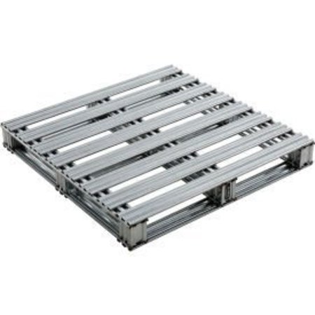 GLOBAL EQUIPMENT Global Industrial„¢ Stackable Open Deck Pallet, Galvanized Steel, 2-Way, 36"x36", 8000 Lb Stat Cap BYQ442881